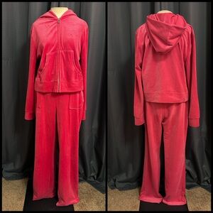 Hot Pink Juicy Couture Track Suit Velour Jacket Pants SET NEW M/L